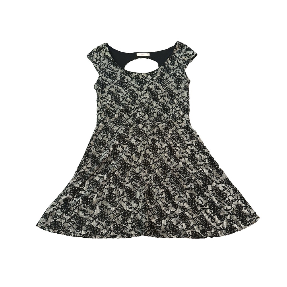 Whimsigoth Candies Womens Black Lace Floral Dress L Gothic Romance Party Skater